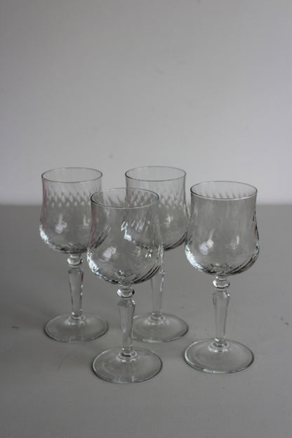 4 Vintage French Wine Glasses - Kernow Furniture