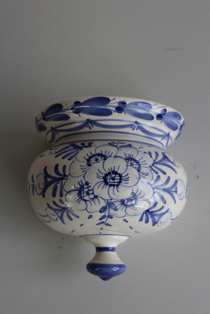 Blue & White Pottery Wall Planter - Kernow Furniture