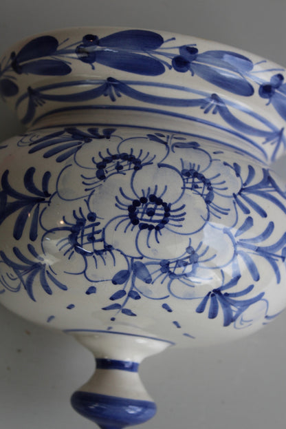 Blue & White Pottery Wall Planter - Kernow Furniture