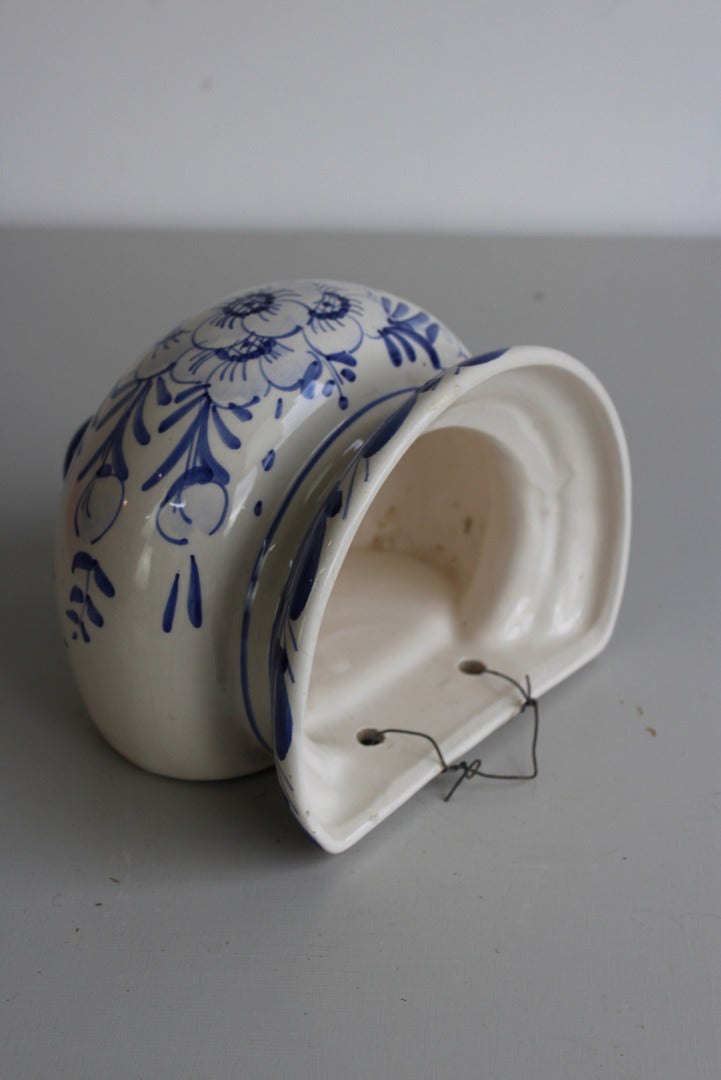 Blue & White Pottery Wall Planter - Kernow Furniture