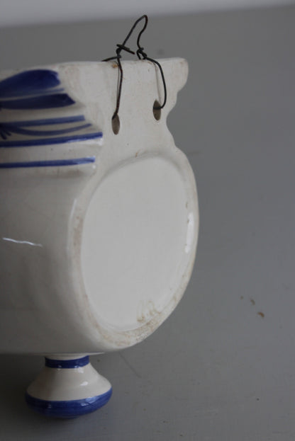 Blue & White Pottery Wall Planter - Kernow Furniture