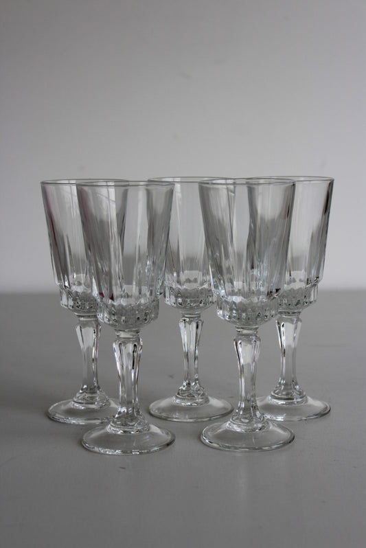 5 Vintage Champagne Flutes - Kernow Furniture
