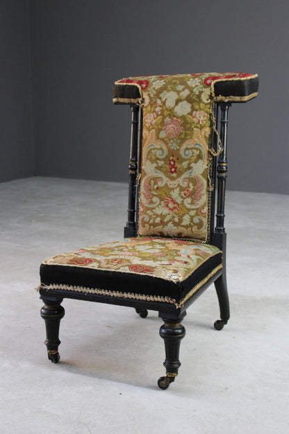 Antique Tapestry Prayer Chair - Kernow Furniture