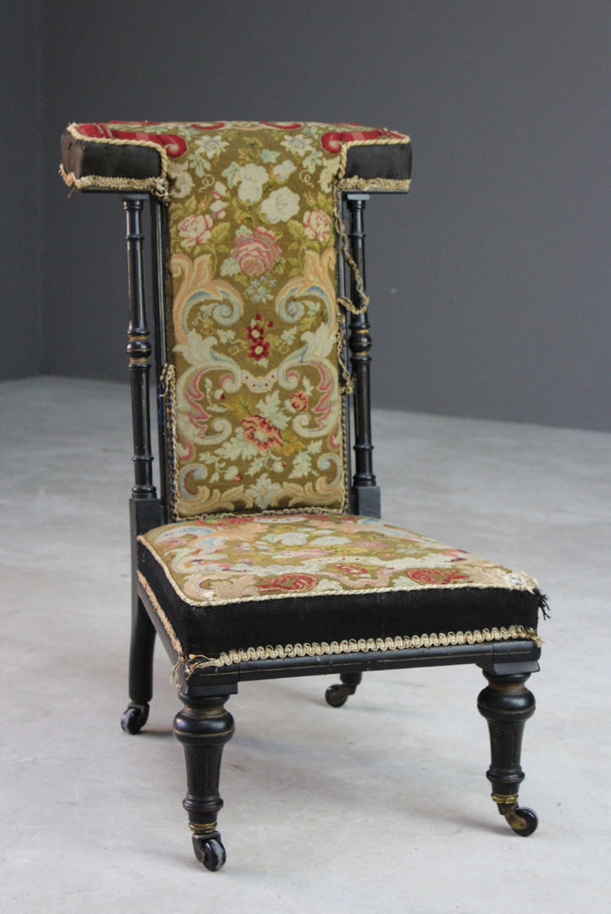 Antique Tapestry Prayer Chair - Kernow Furniture