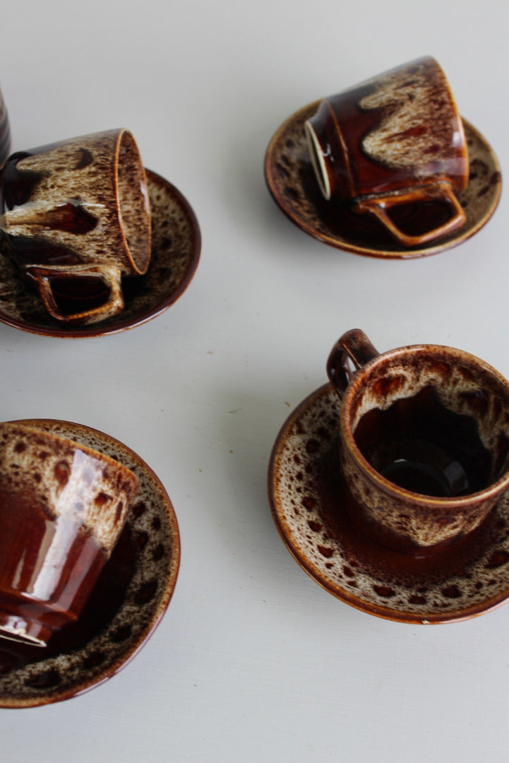 4 Fosters Pottery Cups & Saucers - Kernow Furniture