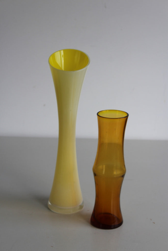 Pair Retro Coloured Glass Vase - Kernow Furniture