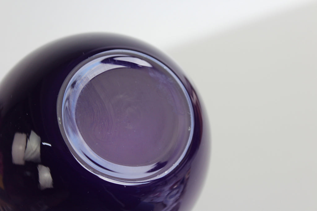 Retro Holmegaard Purple Glass Vase - Kernow Furniture