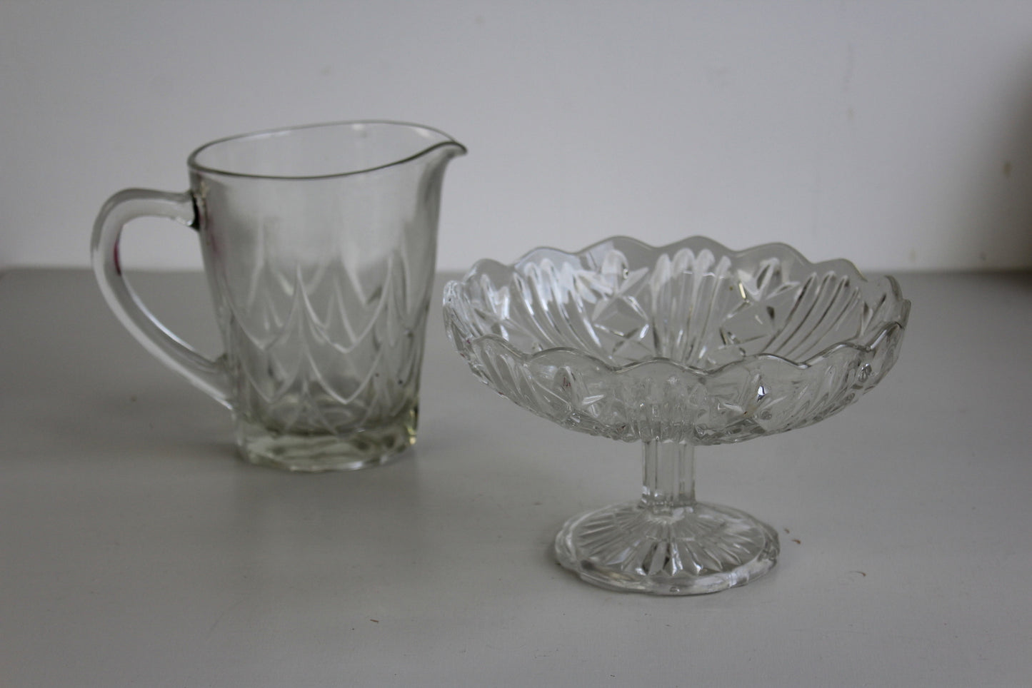 Vintage Glass Bon Bon Dish & Jug - Kernow Furniture