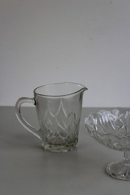 Vintage Glass Bon Bon Dish & Jug - Kernow Furniture