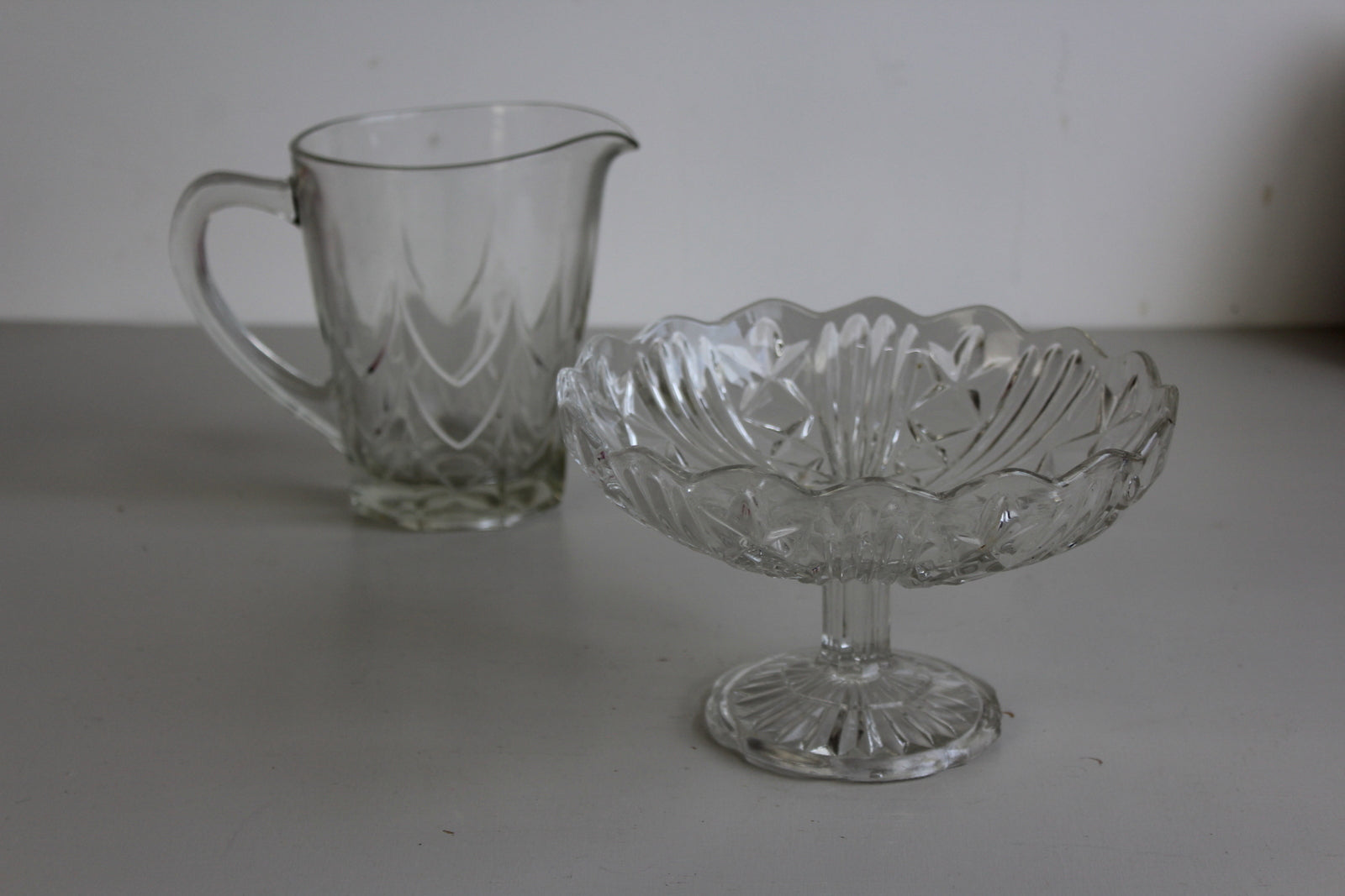 Vintage Glass Bon Bon Dish & Jug - Kernow Furniture