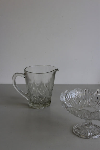 Vintage Glass Bon Bon Dish & Jug - Kernow Furniture