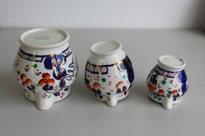 3 Allertons Gaudy Welsh Oyster Pattern Jugs - Kernow Furniture