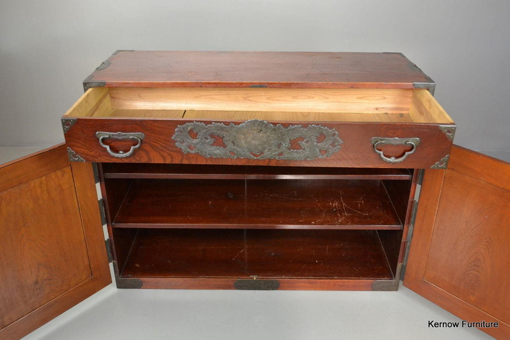 Antique Korean Camphor Wood Cabinet Sideboard - Kernow Furniture