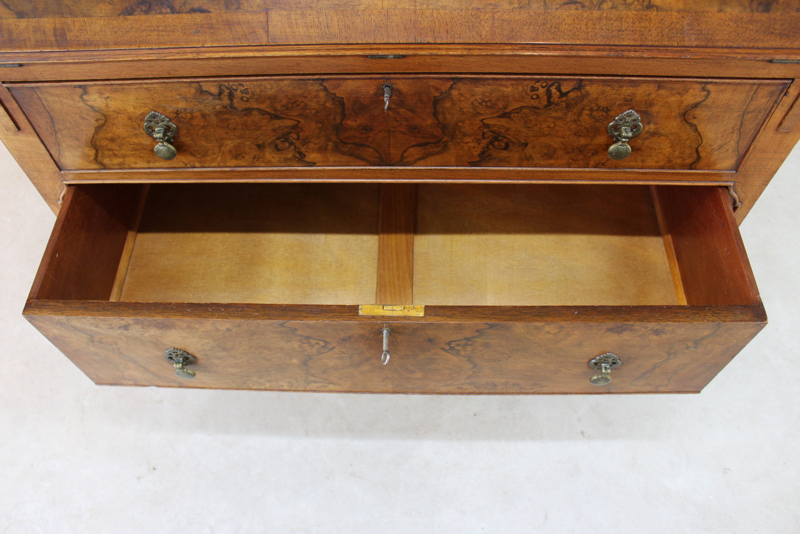 Reproduction Walnut Writing Bureau - Kernow Furniture