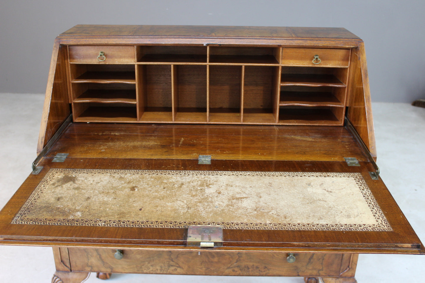 Reproduction Walnut Writing Bureau - Kernow Furniture