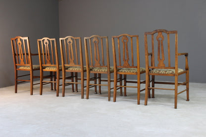 6 Edwardian Oak Dining Chairs - Kernow Furniture