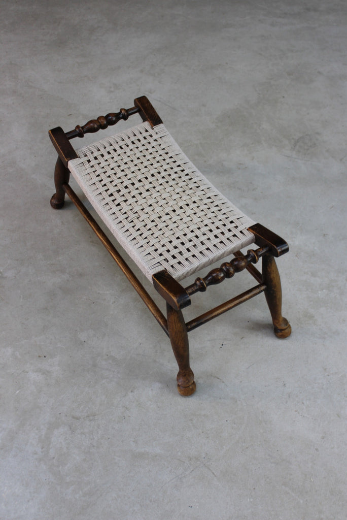Vintage Woven Footstool - Kernow Furniture