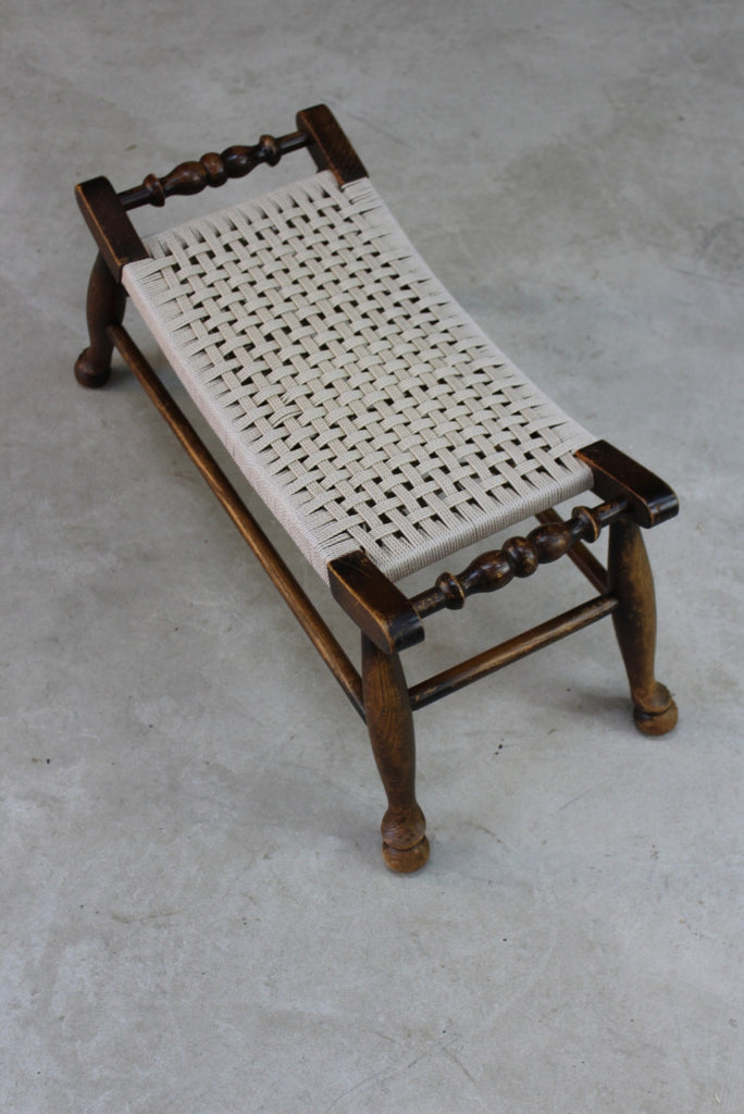 Vintage Woven Footstool - Kernow Furniture