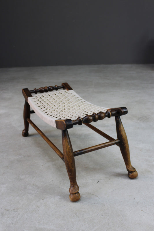 Vintage Woven Footstool - Kernow Furniture