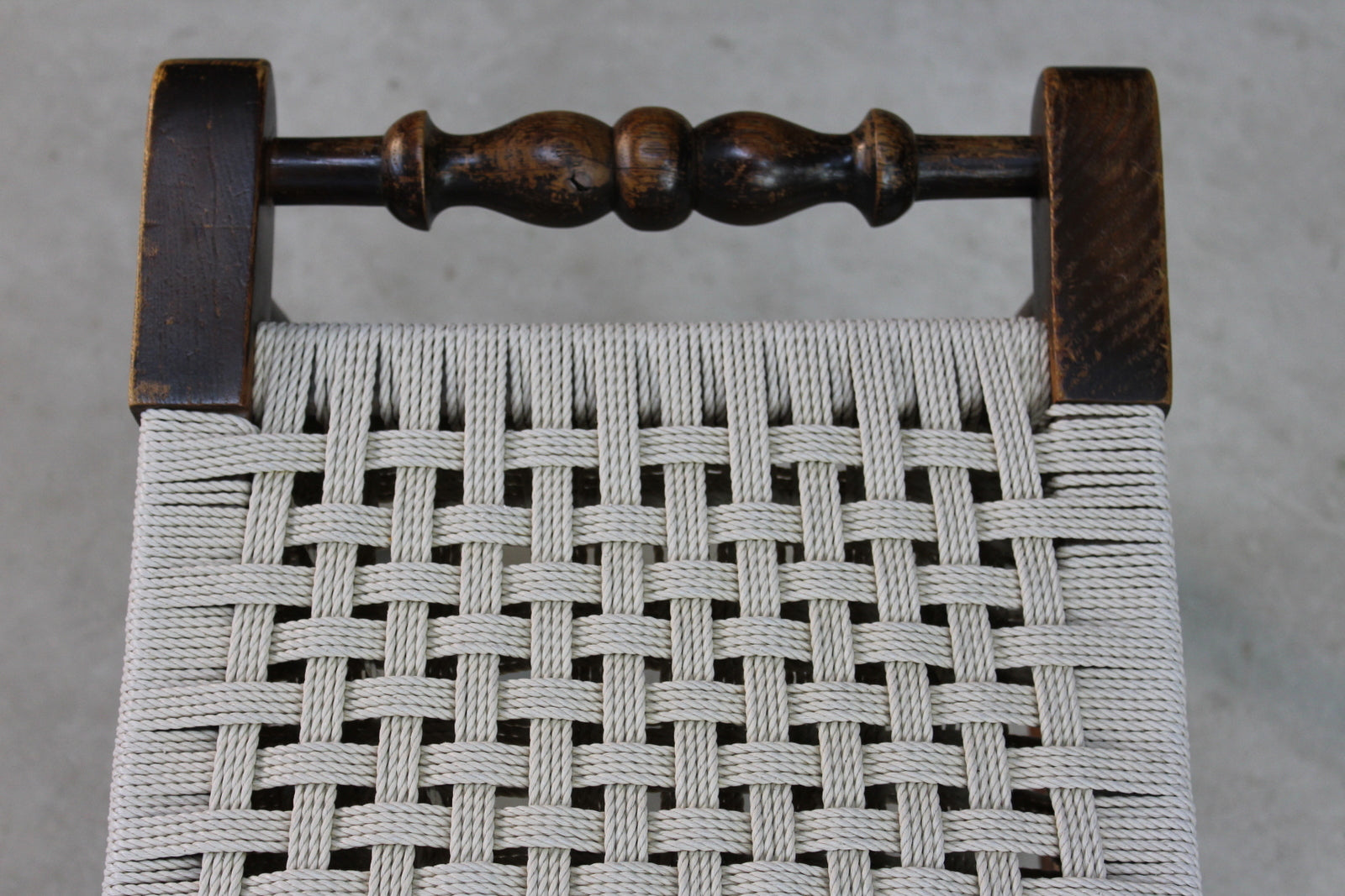 Vintage Woven Footstool - Kernow Furniture