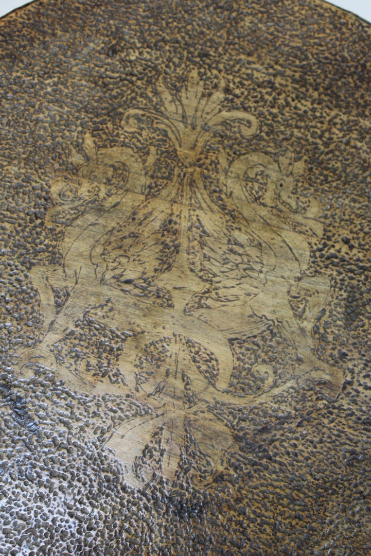 Arts & Crafts Pyrographic Poker Work Occasional Table – Kernow Furniture