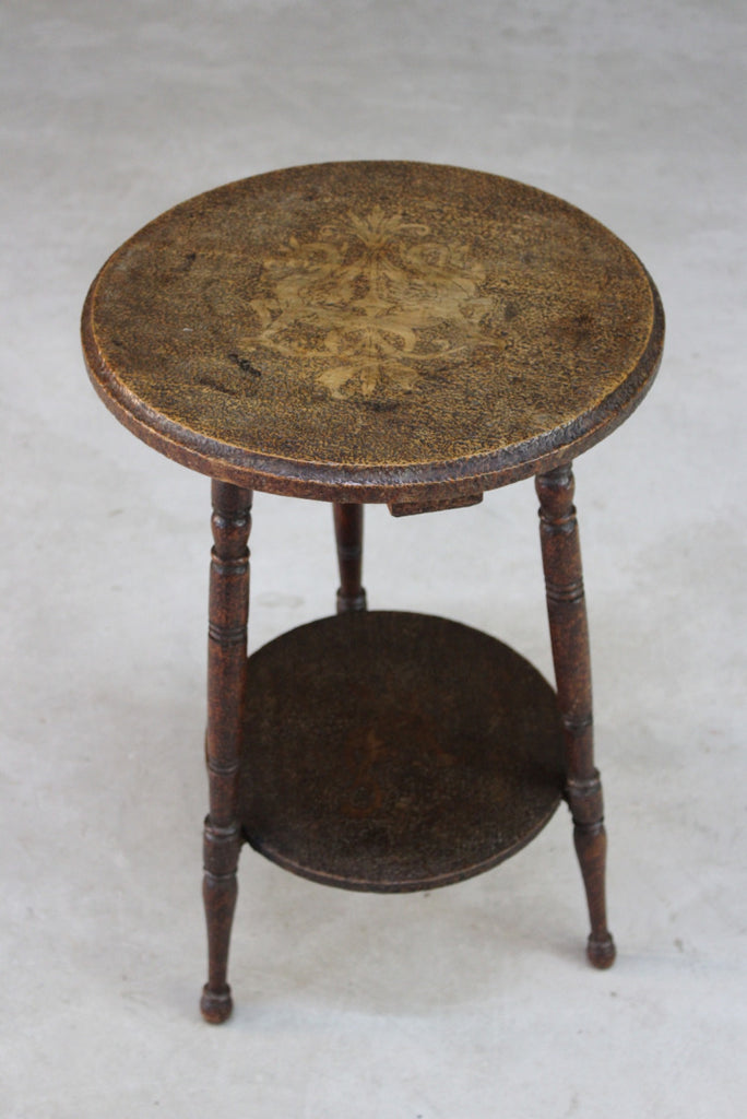 Arts & Crafts Pyrographic Poker Work Occasional Table – Kernow Furniture