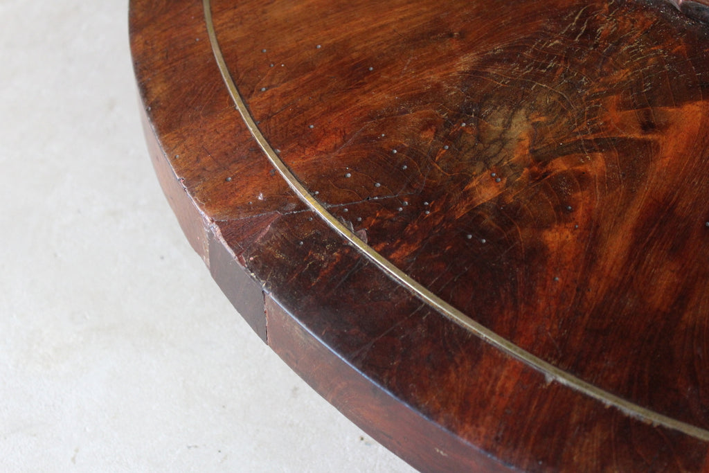 Antique Regency Mahogany & Brass Inlaid Breakfast Table - Kernow Furniture