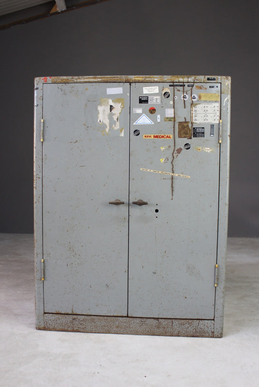 Retro Metal Office Cupboard Cabinet - Kernow Furniture