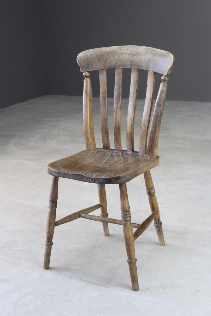 Rustic Elm Lathe Back Kitchen Chair - Kernow Furniture