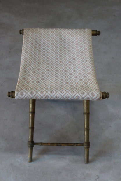 Simulated Bamboo Gilt Wood Stool - Kernow Furniture