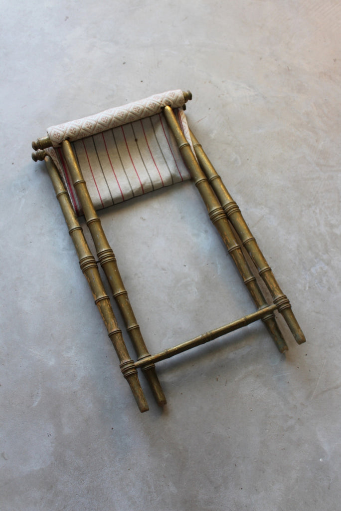 Simulated Bamboo Gilt Wood Stool - Kernow Furniture