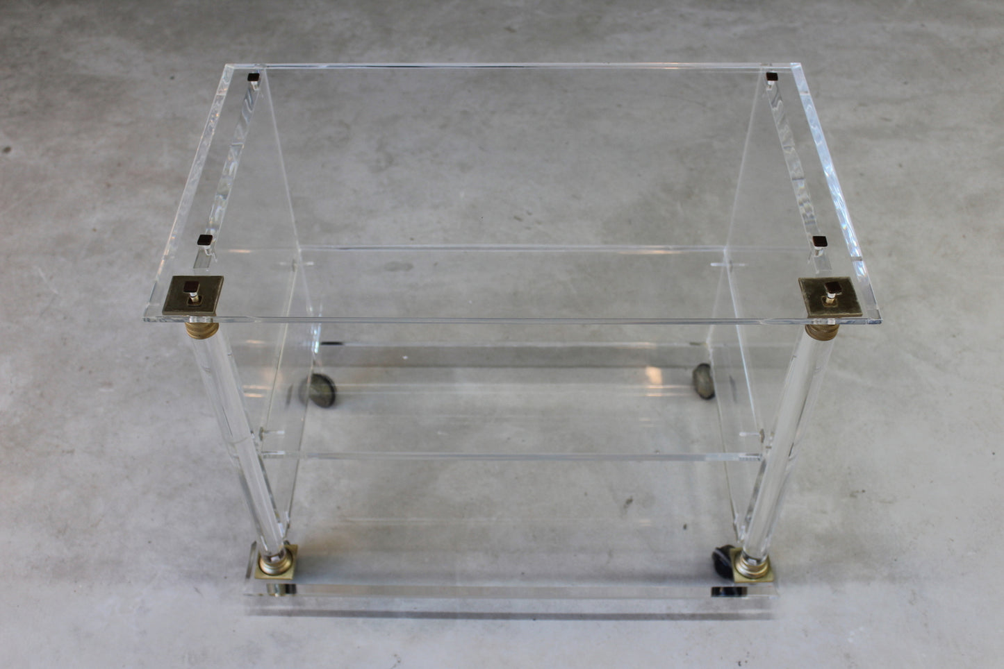 Retro Acrylic & Brass Drinks Trolley / Side Table - Kernow Furniture