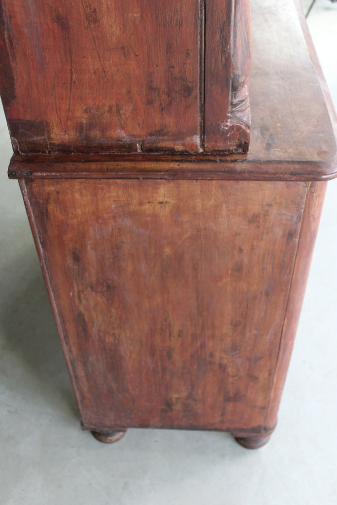 Rustic Stained Pine Glazed Dresser - Kernow Furniture