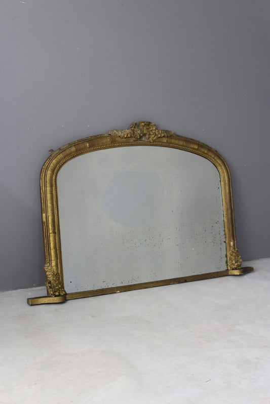 Antique Gilt Overmantle Mirror - Kernow Furniture