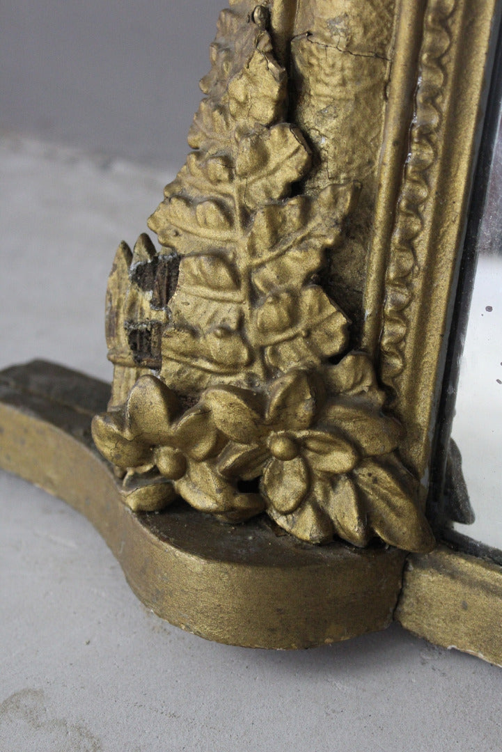 Antique Gilt Overmantle Mirror - Kernow Furniture