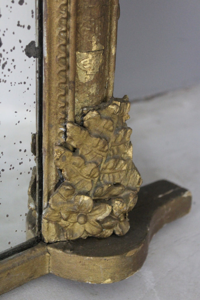 Antique Gilt Overmantle Mirror - Kernow Furniture