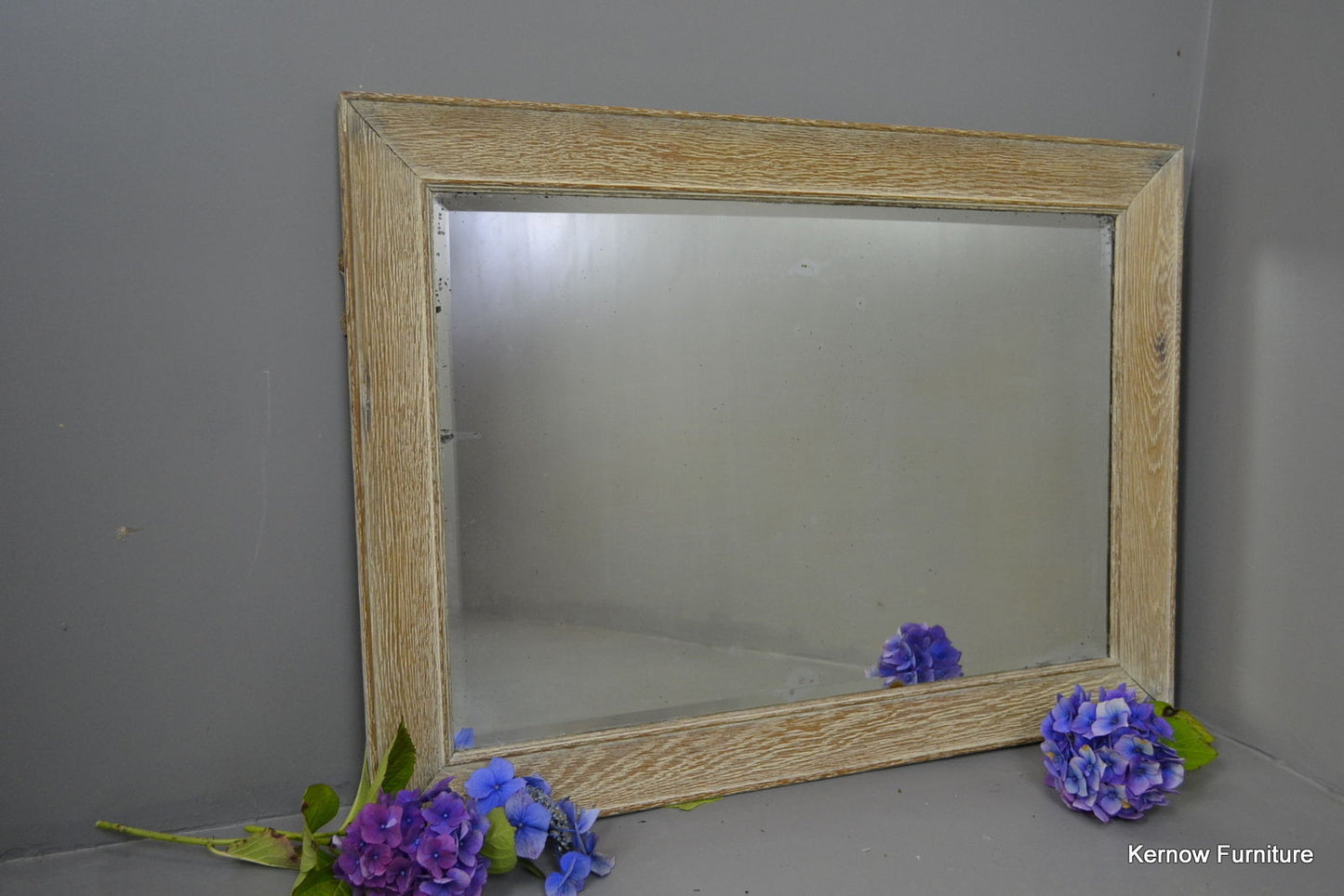 Limed Oak Large Overmantle Mirror - Kernow Furniture