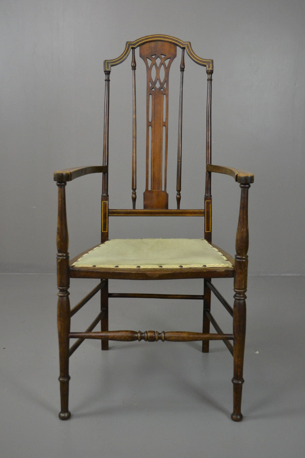 Art Nouveau Open Arm Carver Chair - Kernow Furniture