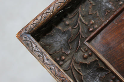Indian Carved Teak Tray on Stand - Kernow Furniture