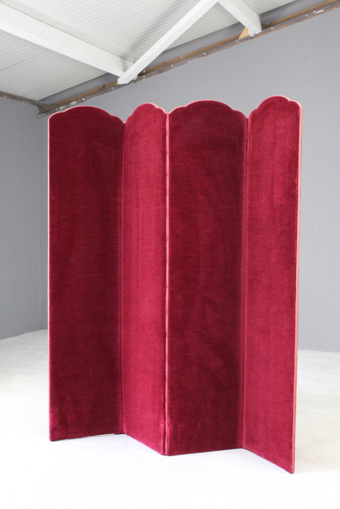 Red Upholstered Folding Privacy Screen - Kernow Furniture