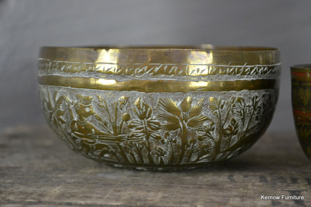 Collection of Eastern Brass Bowls - Kernow Furniture