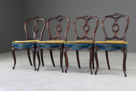 4 Victorian Rosewood Dining Chairs by Gillows - Kernow Furniture