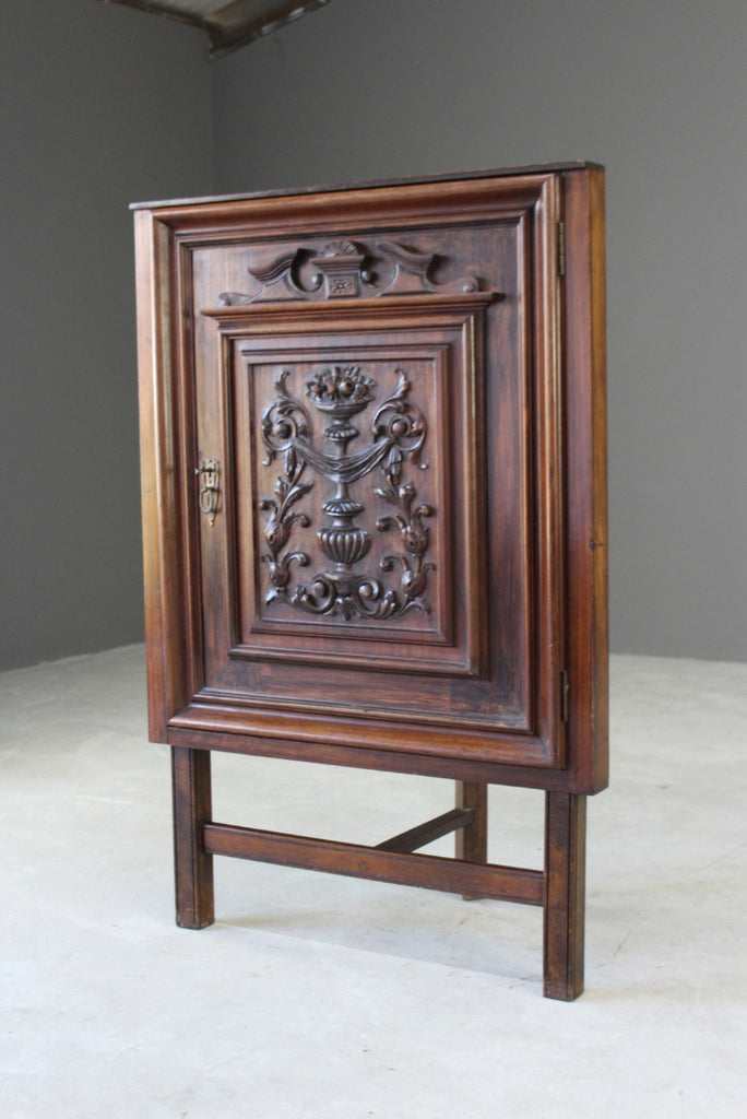 Carved Mahogany Corner Cupboard - Kernow Furniture
