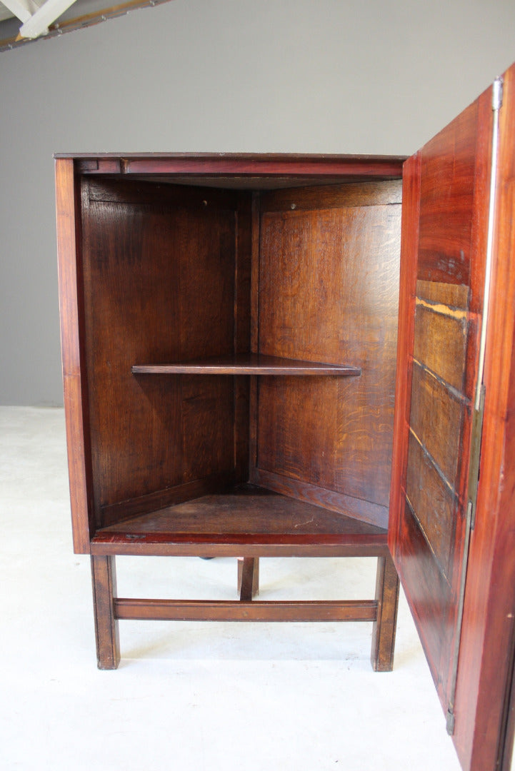 Carved Mahogany Corner Cupboard - Kernow Furniture