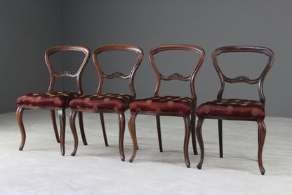 4 Victorian Rosewood Dining Chairs - Kernow Furniture