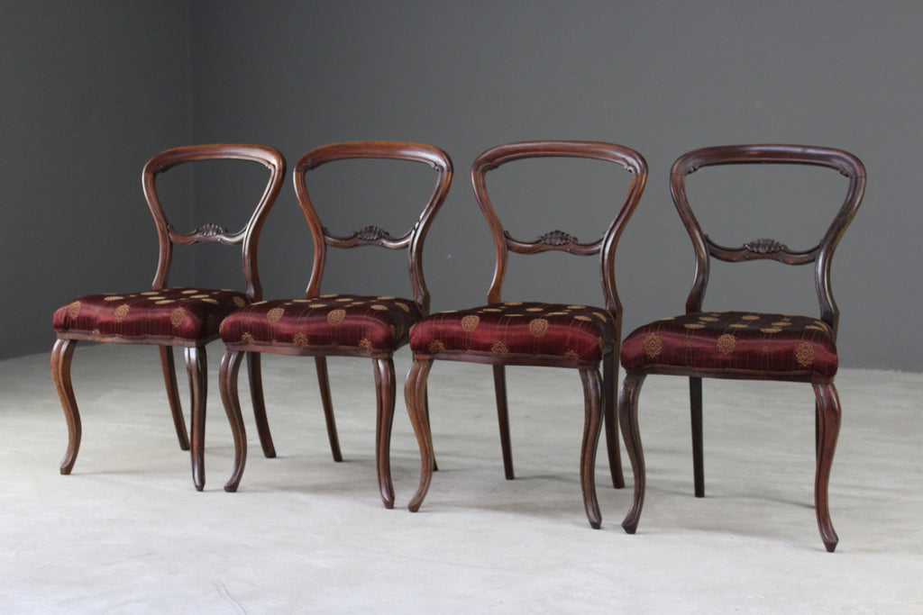 4 Victorian Rosewood Dining Chairs - Kernow Furniture