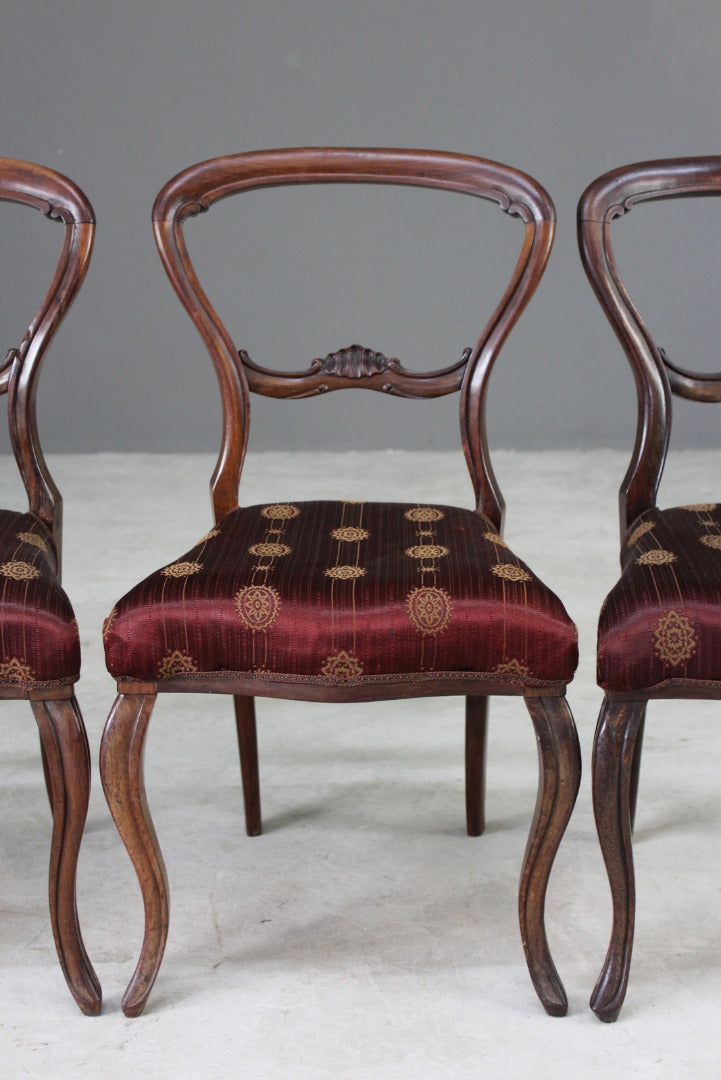 4 Victorian Rosewood Dining Chairs - Kernow Furniture