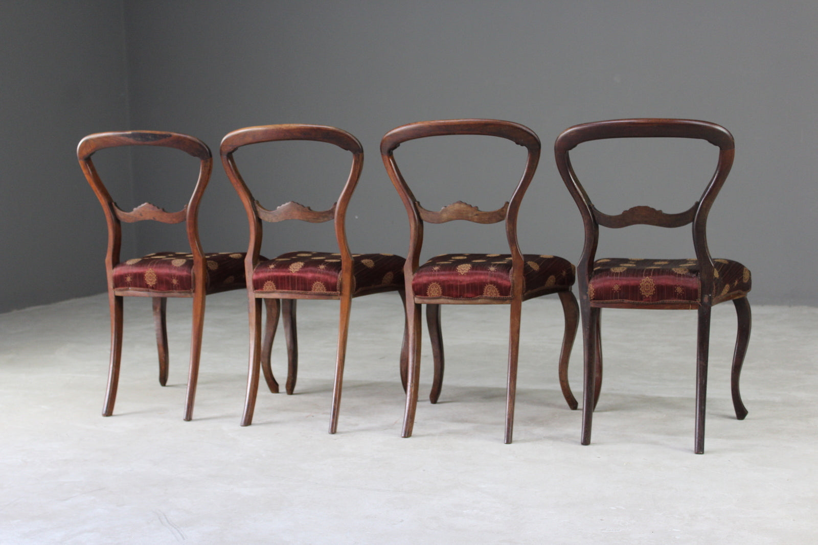 4 Victorian Rosewood Dining Chairs - Kernow Furniture