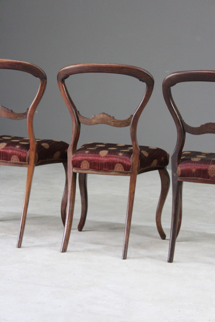 4 Victorian Rosewood Dining Chairs - Kernow Furniture