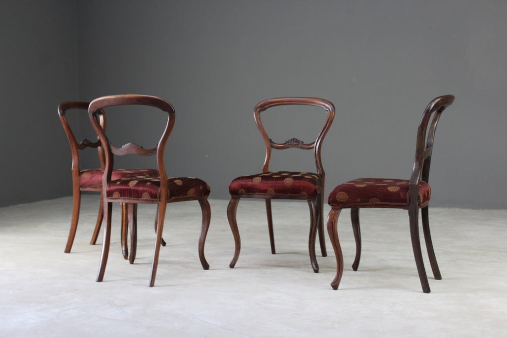 4 Victorian Rosewood Dining Chairs - Kernow Furniture